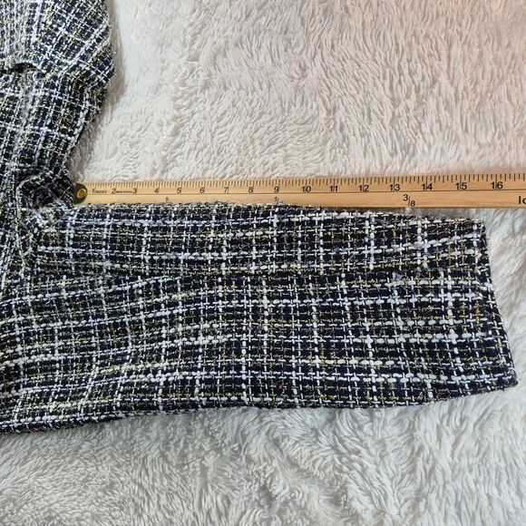 BloomChic Elegant Tweed Blazer with Gold Buttons Blue/White Metallic Gold 18-20 - Picture 10 of 11